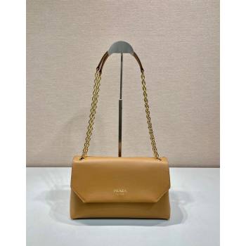 Prada Medium leather shoulder bag Dark Beige 2024 1BD371 (YZ-241031036)