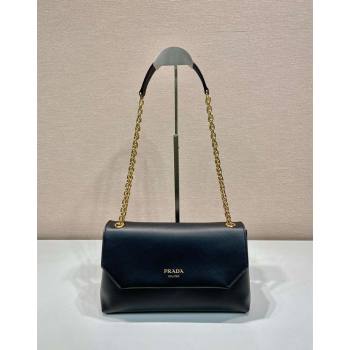 Prada Medium leather shoulder bag Black 2024 1BD371 (YZ-241031037)