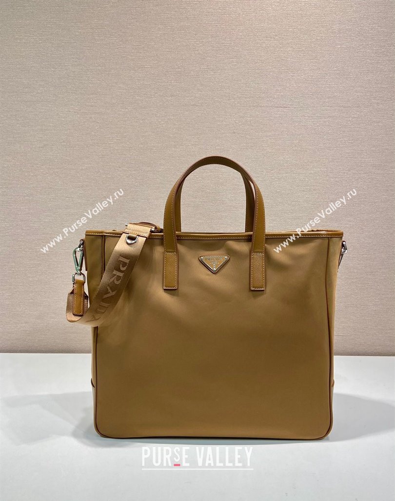 Prada Mens Re-Nylon and Saffiano leather tote bag Cork Beige 2024 2VG064 (YZ-241031038)