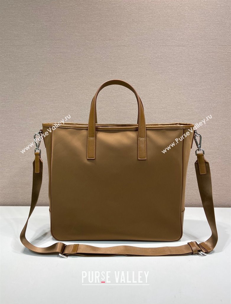 Prada Mens Re-Nylon and Saffiano leather tote bag Cork Beige 2024 2VG064 (YZ-241031038)