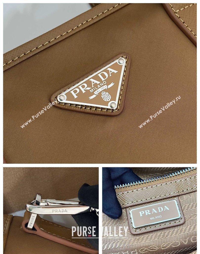 Prada Mens Re-Nylon and Saffiano leather tote bag Cork Beige 2024 2VG064 (YZ-241031038)