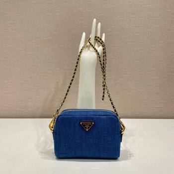 Prada Small Denim Shoulder Blue 2024 1NS695 (YZ-241031028)