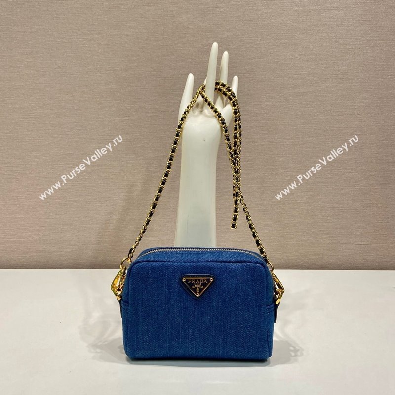 Prada Small Denim Shoulder Blue 2024 1NS695 (YZ-241031028)