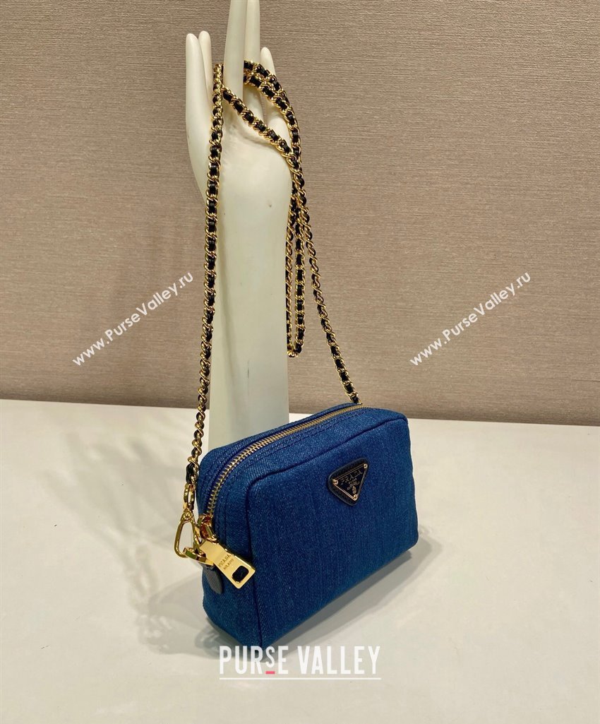 Prada Small Denim Shoulder Blue 2024 1NS695 (YZ-241031028)