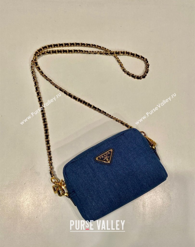 Prada Small Denim Shoulder Blue 2024 1NS695 (YZ-241031028)