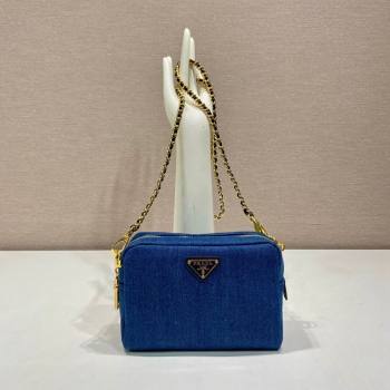 Prada Large Denim Shoulder Blue 2024 1NS696 (YZ-241031029)