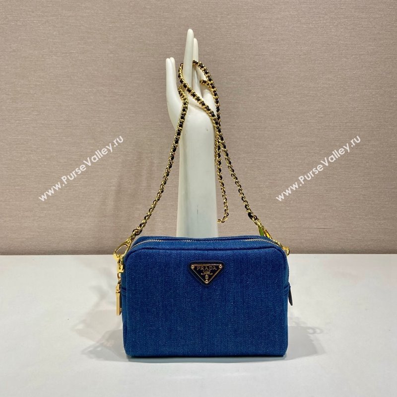 Prada Large Denim Shoulder Blue 2024 1NS696 (YZ-241031029)