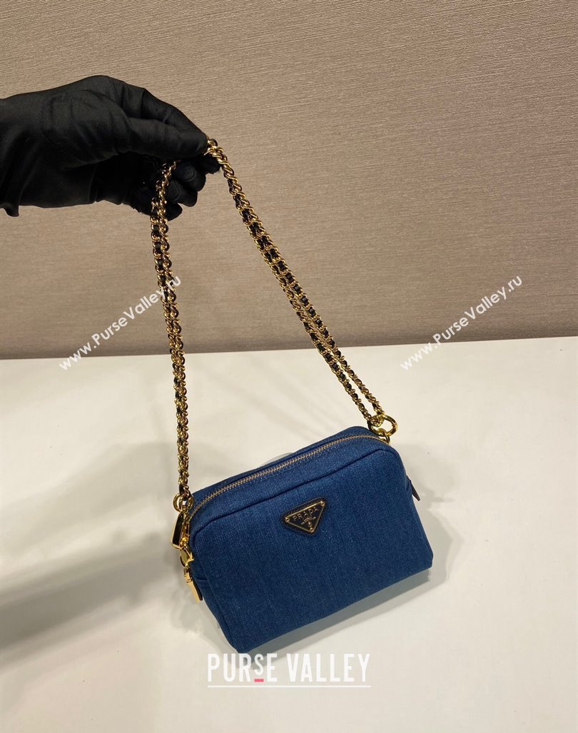 Prada Large Denim Shoulder Blue 2024 1NS696 (YZ-241031029)