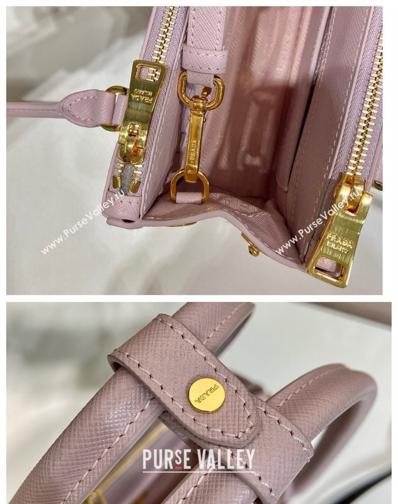 Prada Galleria Saffiano leather mini-bag Alabaster Pink 2024 1BA906 (YZ-241031030)