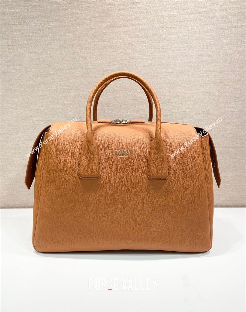 Prada Leather Travel Bag 2VC035 Light Brown 2024 (YZ-241031034)