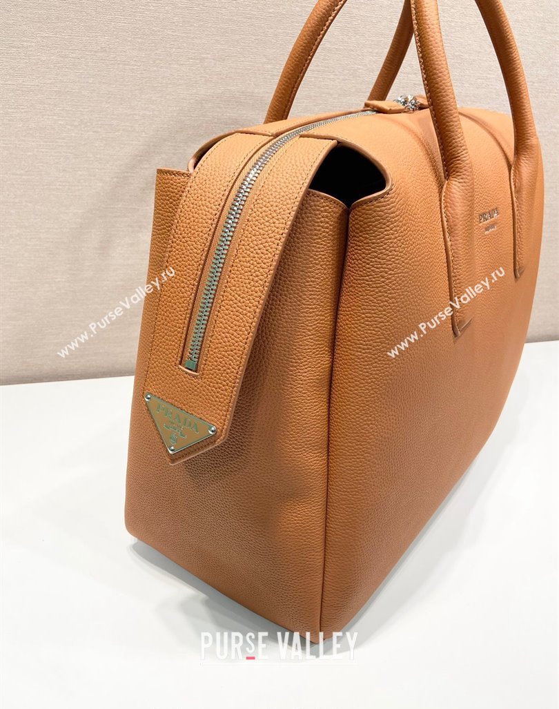 Prada Leather Travel Bag 2VC035 Light Brown 2024 (YZ-241031034)