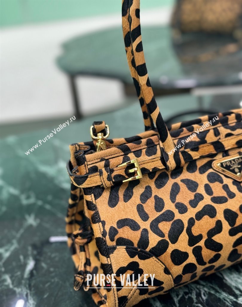 Prada Bonnie Medium printed leather Honey Yellow 2024 1BA426 (YZ-250521044)