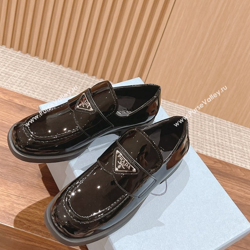 Prada Patent Leather Loafers Black 2024 1D902M (KL-241114128)