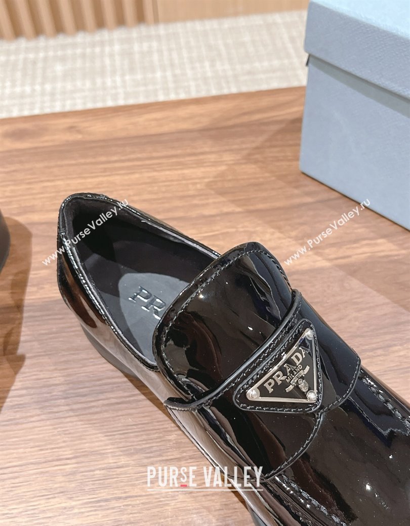 Prada Patent Leather Loafers Black 2024 1D902M (KL-241114128)