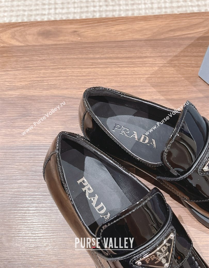 Prada Patent Leather Loafers Black 2024 1D902M (KL-241114128)