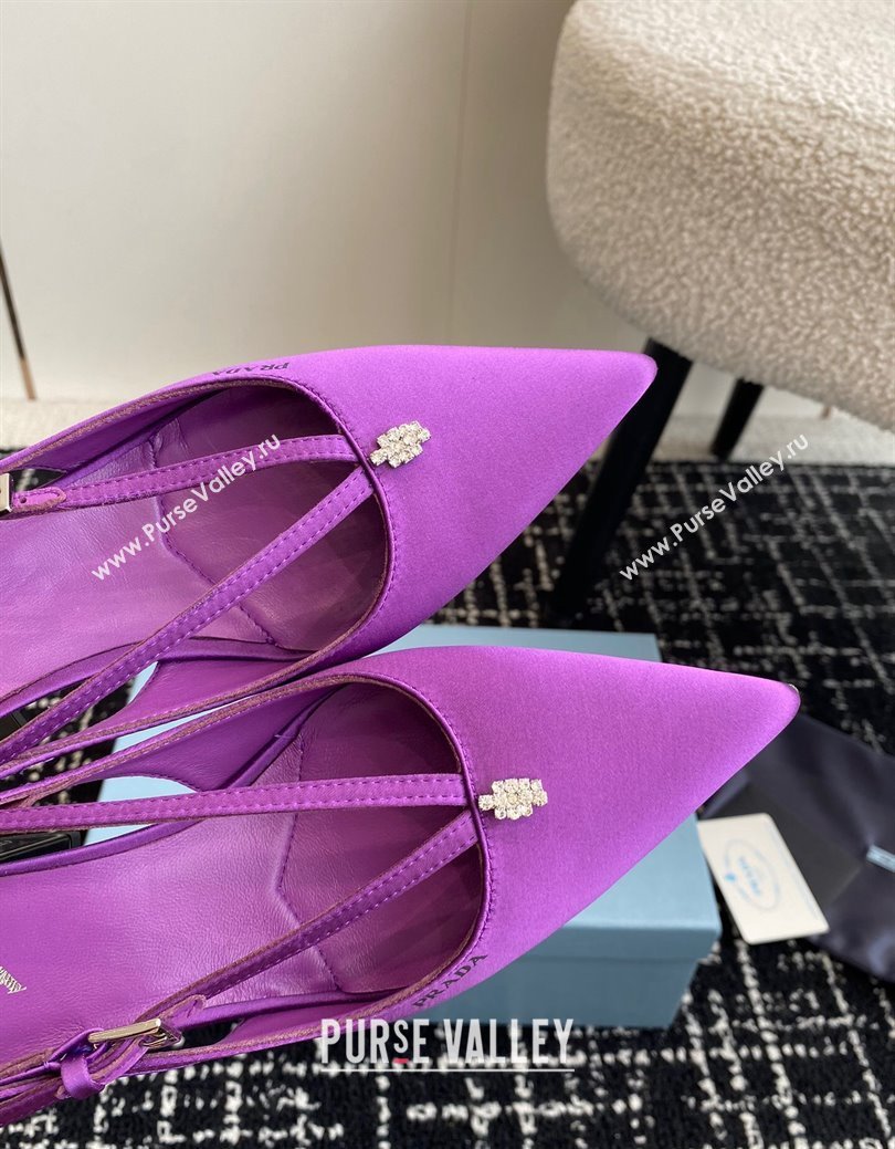 Prada Satin cut-out pumps 6.5cm Purple 2024 1I740N (KL-241115092)