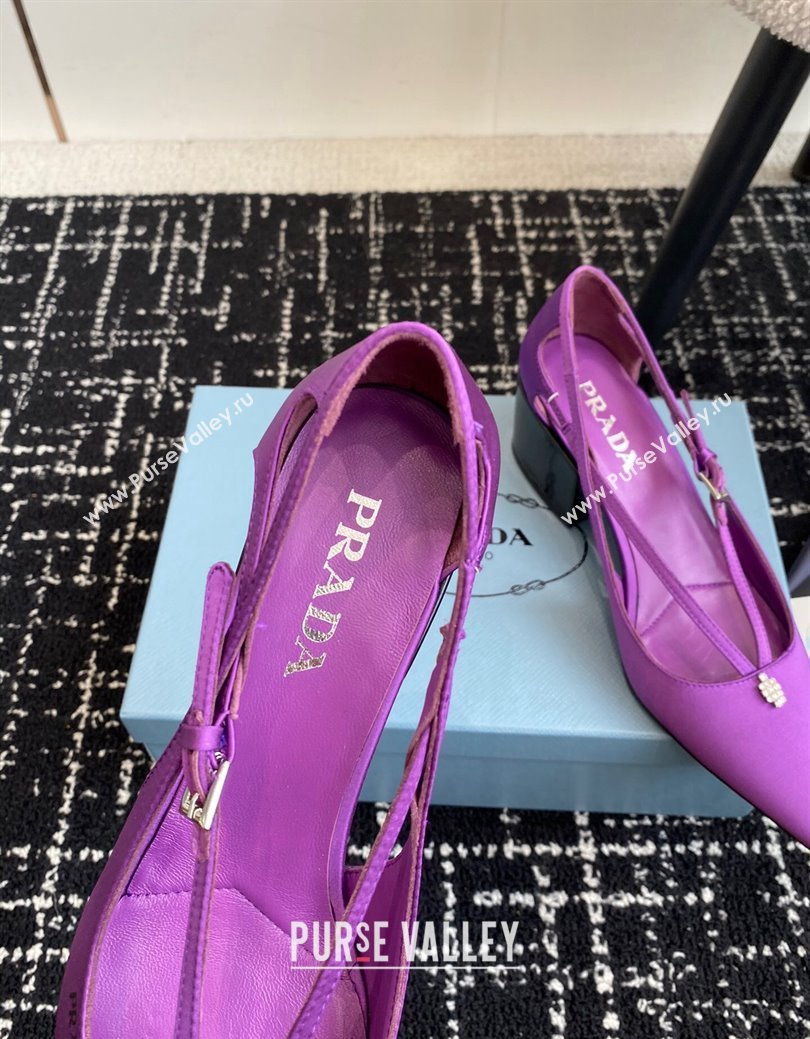 Prada Satin cut-out pumps 6.5cm Purple 2024 1I740N (KL-241115092)