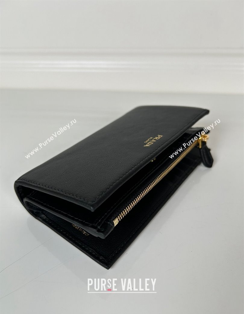 Prada Large Saffiano leather wallet black/gold logo 2024 1ML009 (YZ-241213042)