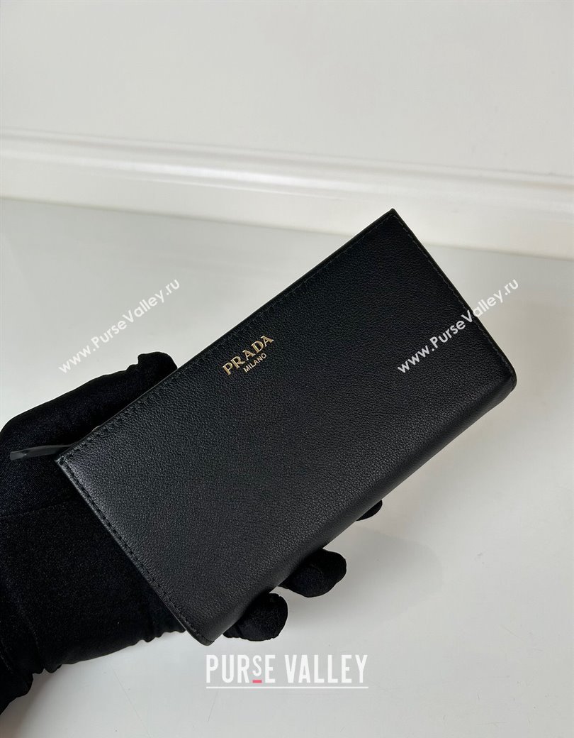 Prada Large Saffiano leather wallet black/gold logo 2024 1ML009 (YZ-241213042)