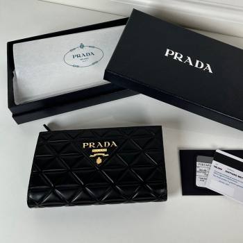 Prada Large quilted leather wallet black 2024 1ML009 (YZ-241213043)