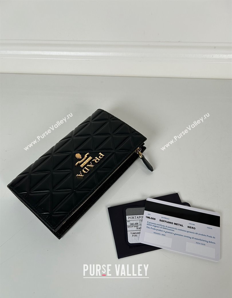 Prada Large quilted leather wallet black 2024 1ML009 (YZ-241213043)