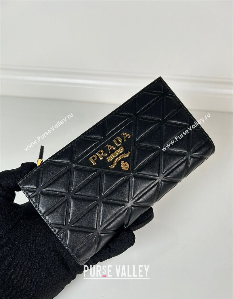 Prada Large quilted leather wallet black 2024 1ML009 (YZ-241213043)