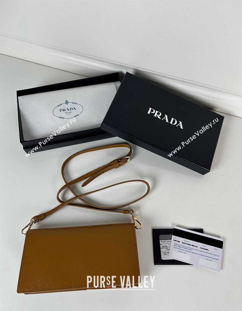 Prada Saffiano leather mini-bag brown 2024 1NF059 (YZ-241213044)