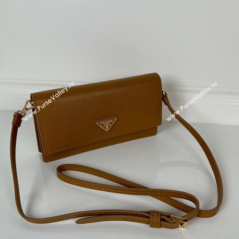 Prada Saffiano leather mini-bag brown 2024 1NF059 (YZ-241213044)