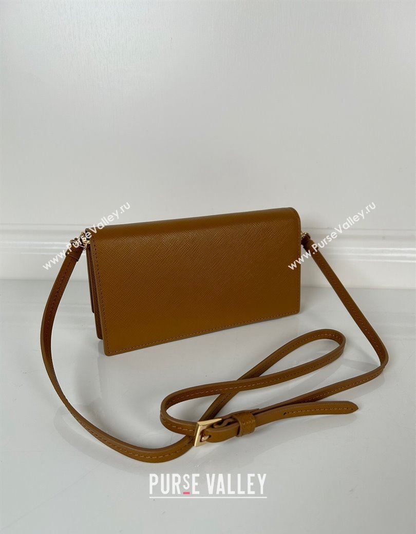 Prada Saffiano leather mini-bag brown 2024 1NF059 (YZ-241213044)