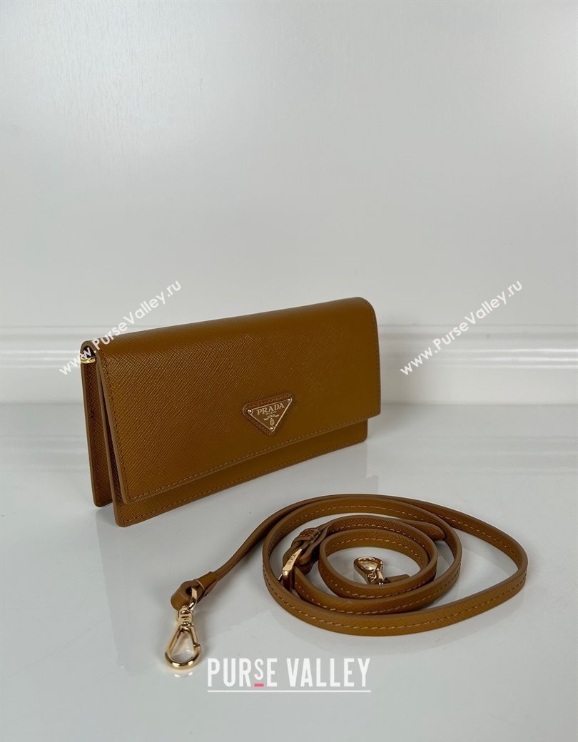 Prada Saffiano leather mini-bag brown 2024 1NF059 (YZ-241213044)