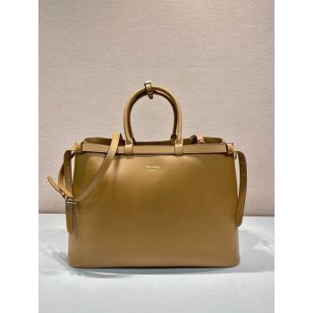 Prada Mens Buckle large leather handbag with double belt Dark Beige 2024 1BG126 (YZ-241213049)