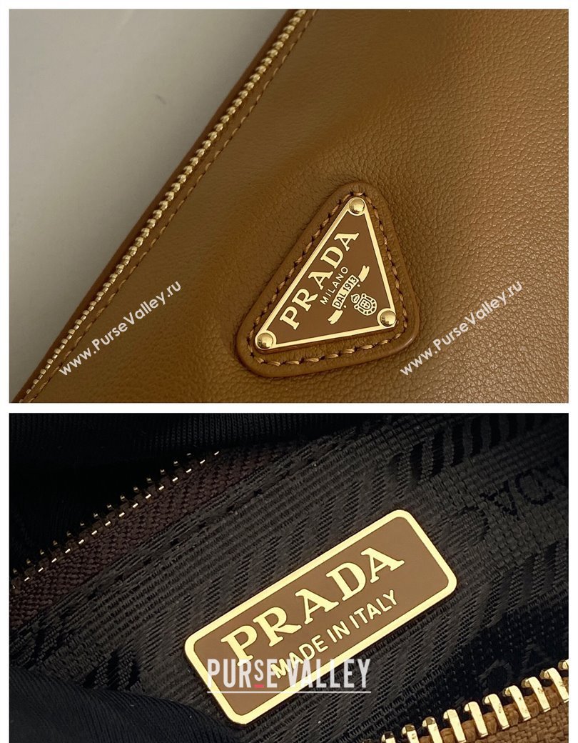 Prada Leather Pouch Mini Bag Brown 2024 1NE058 (YZ-241213054)