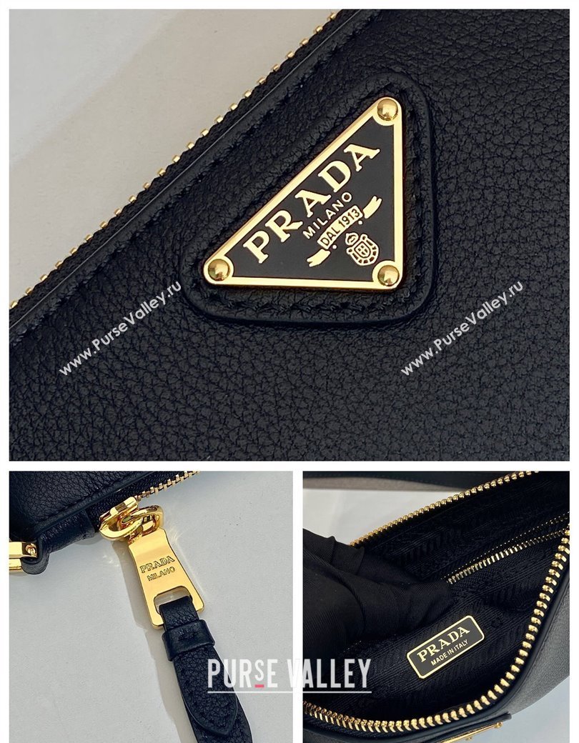 Prada Leather Pouch Mini Bag Black 2024 1NE545 (YZ-241213057)