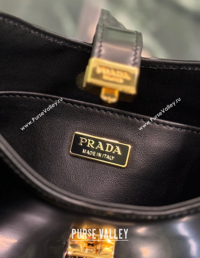 Prada Cleo leather hobo bag with strap Black 2024 1BC169 (YZ-241213058)