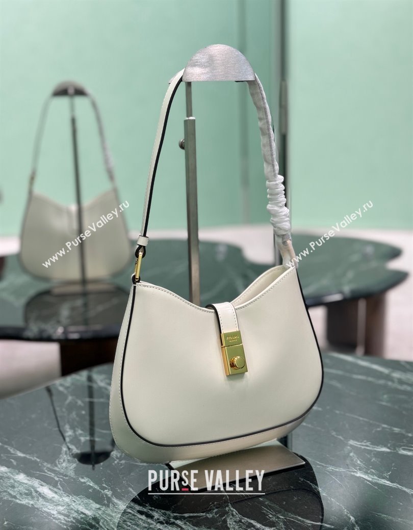 Prada Cleo leather hobo bag with strap White 2024 1BC169 (YZ-241213059)