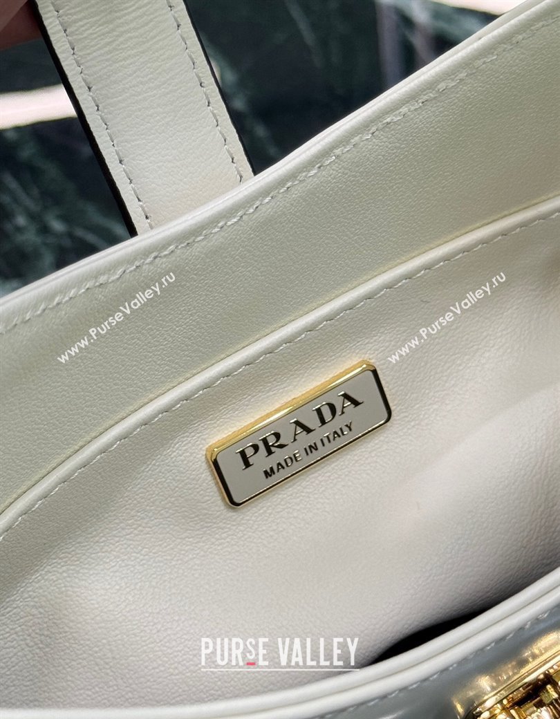 Prada Cleo leather hobo bag with strap White 2024 1BC169 (YZ-241213059)