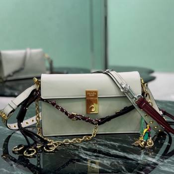 Prada Soft Sound small leather shoulder bag with charms White 2024 1BD379 (YZ-241213061)