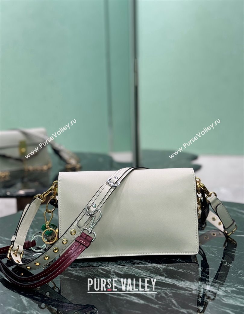 Prada Soft Sound small leather shoulder bag with charms White 2024 1BD379 (YZ-241213061)