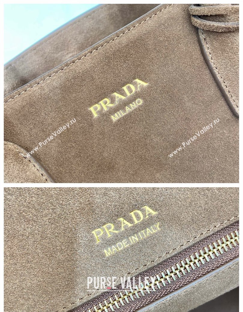 Prada Medium suede tote bag Caramel Brown 2024 1BG538 (YZ-241213064)