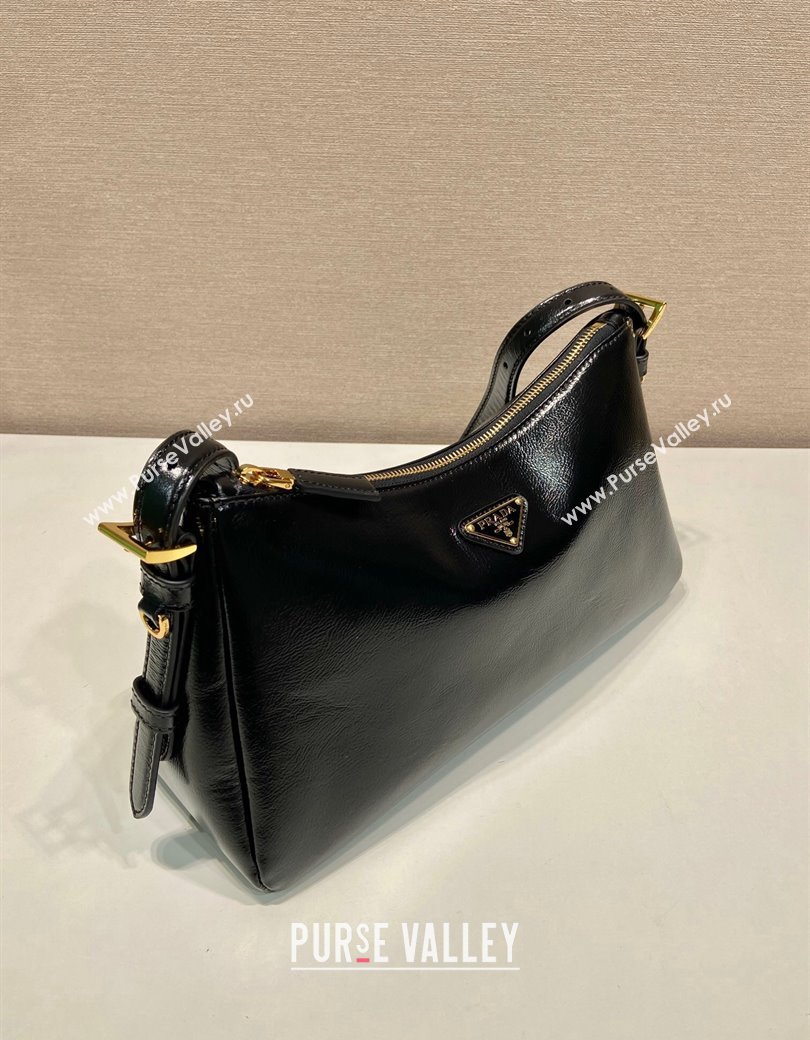 Prada Aimee medium naplak leather shoulder bag Black 2024 1BC229 (YZ-241213068)