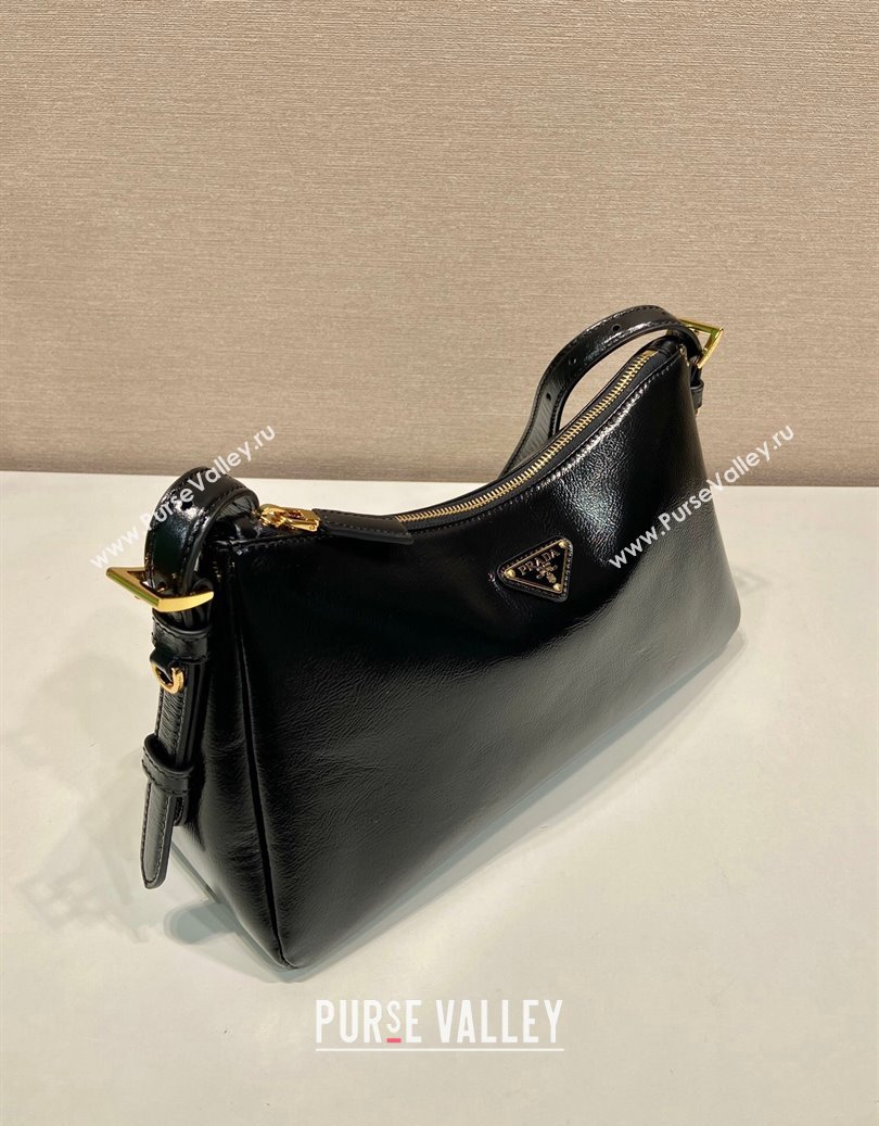 Prada Aimee medium naplak leather shoulder bag Black 2024 1BC229 (YZ-241213068)