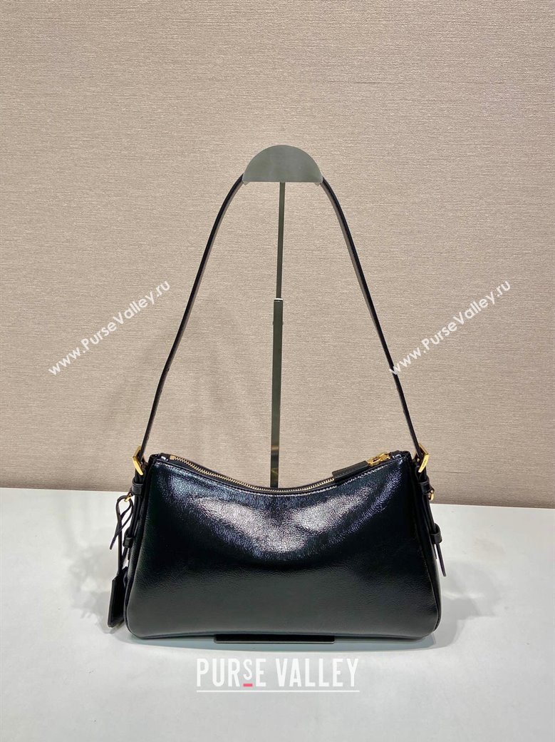 Prada Aimee medium naplak leather shoulder bag Black 2024 1BC229 (YZ-241213068)