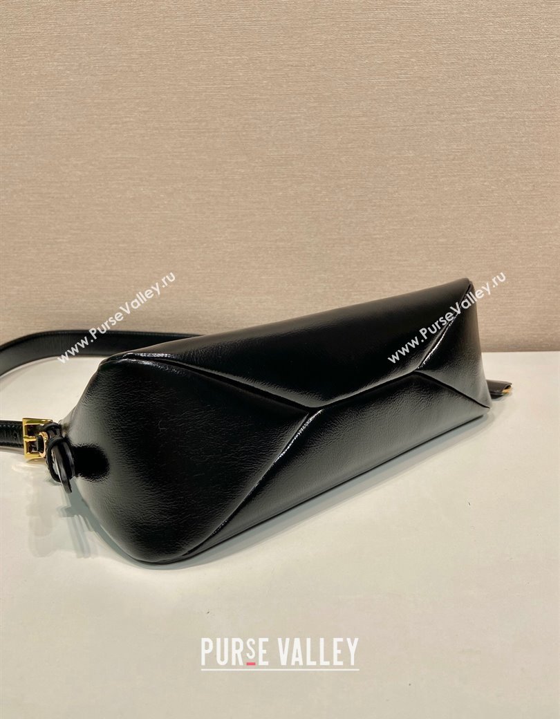 Prada Aimee medium naplak leather shoulder bag Black 2024 1BC229 (YZ-241213068)