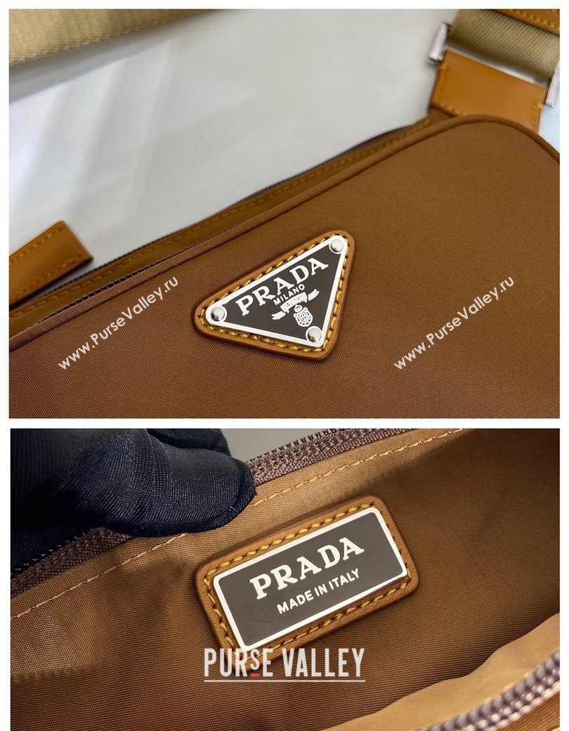 Prada Mens Re-Nylon and leather belt bag Cork Beige 2024 2ZH108 (YZ-241213069)