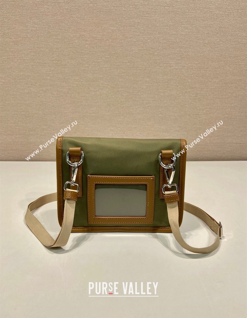 Prada Mens Re-Nylon and leather smartphone case mini bag Military Green 2024 2ZH108 (YZ-241213070)