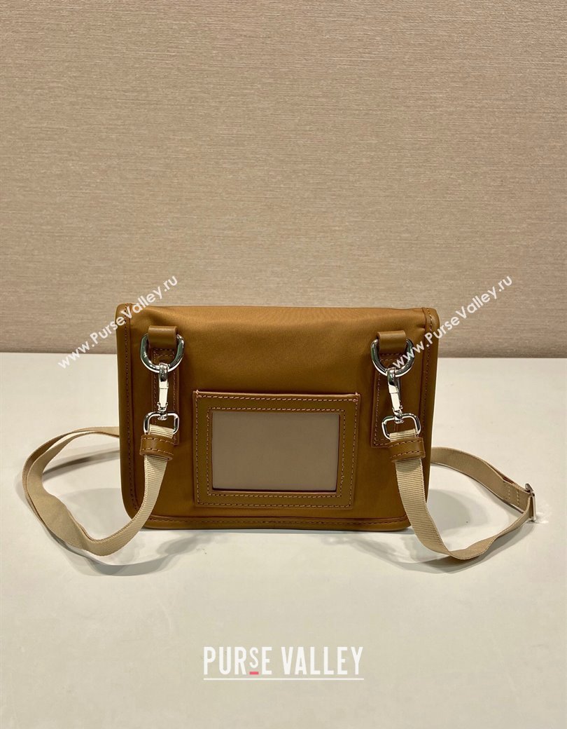 Prada Mens Re-Nylon and leather smartphone case mini bag Cork Beige 2024 2ZH108 (YZ-241213071)