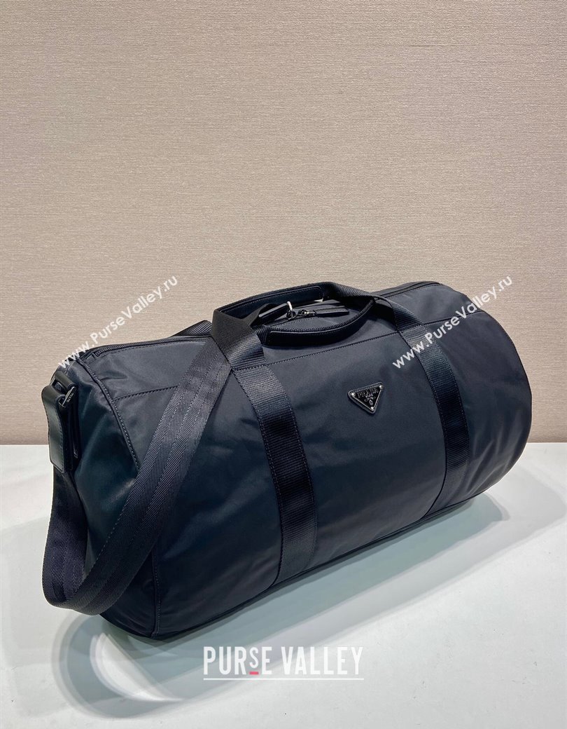 Prada Mens Re-Nylon and Saffiano leather duffle bag Black 2024 2VC015 (YZ-241213072)