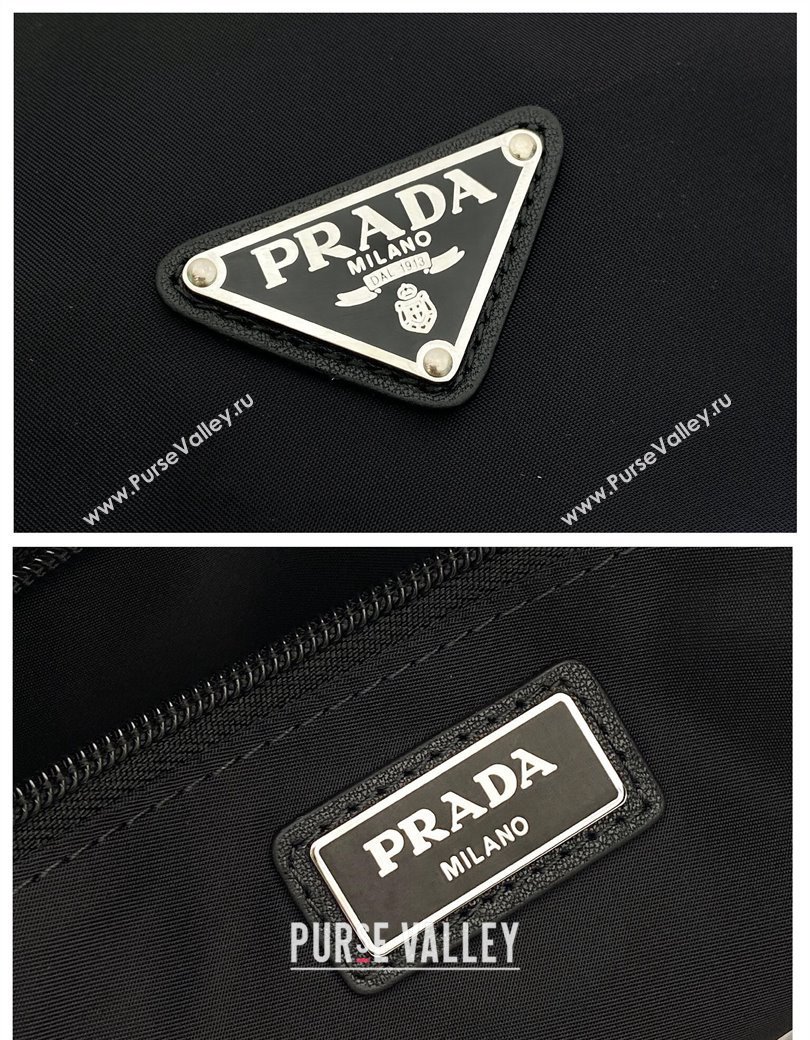 Prada Mens Re-Nylon and Saffiano leather duffle bag Black 2024 2VC015 (YZ-241213072)