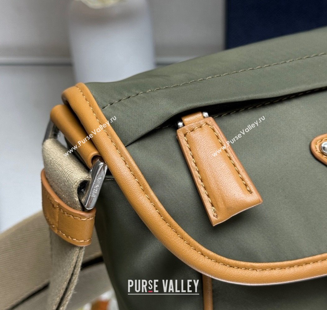 Prada Mens Re-Nylon and Saffiano leather shoulder bag 2VD070 Green 2024 (YZ-241213075)