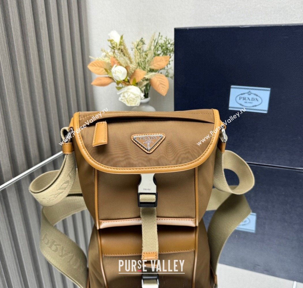 Prada Mens Re-Nylon and Saffiano leather shoulder bag 2VD070 Cork Beige 2024 (YZ-241213076)